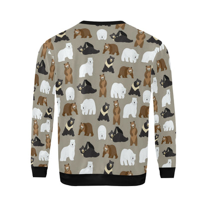 Bear Pattern Print Design BE03 Men Long Sleeve Sweatshirt