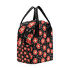 Red Hibiscus Pattern Print Design HB021 Insulated Lunch Bag