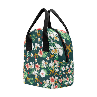 Hawaiian Flower Design with SeaTurtle Print Insulated Lunch Bag