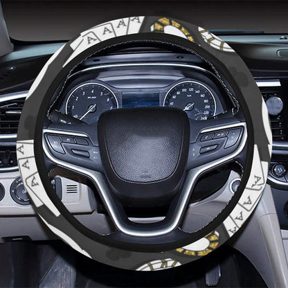 Casino Pattern Print Design 05 Steering Wheel Cover with Elastic Edge