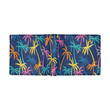 Palm Tree Pattern Print Design PT013 Men's ID Card Wallet