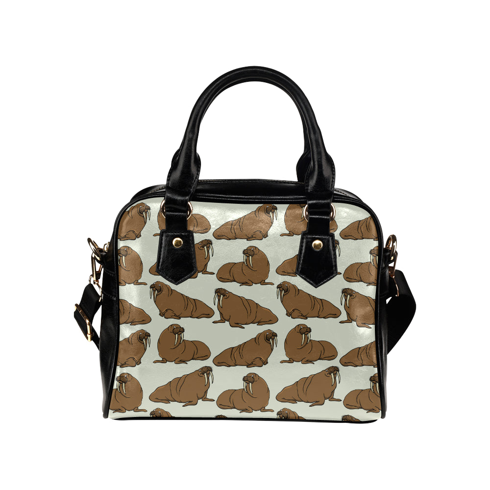 Walrus Pattern Print Design 03 Shoulder Handbag