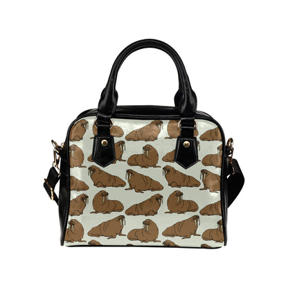 Walrus Pattern Print Design 03 Shoulder Handbag