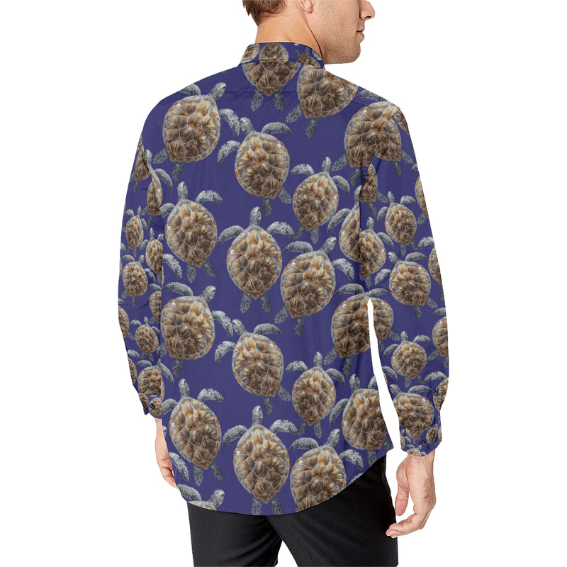 Sea Turtle Pattern Print Design T05 Men's Long Sleeve Shirt