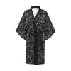 Camo Black Pattern Print Design 02 Women's Short Kimono