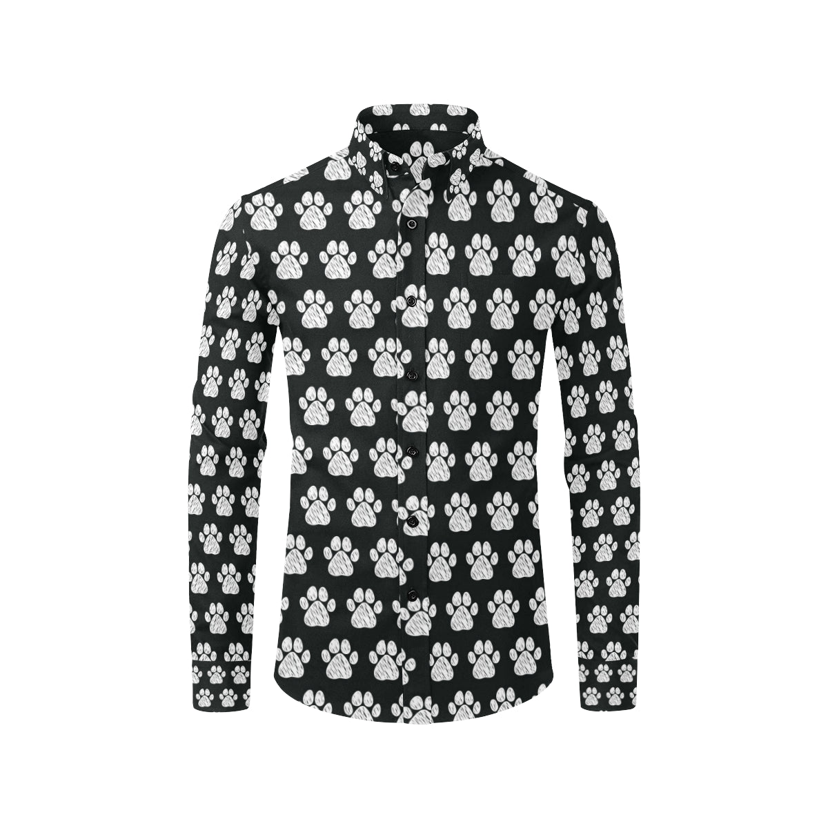 Paw Pattern Print Design A02 Men's Long Sleeve Shirt