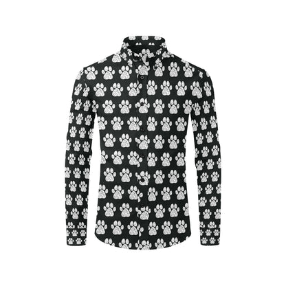 Paw Pattern Print Design A02 Men's Long Sleeve Shirt