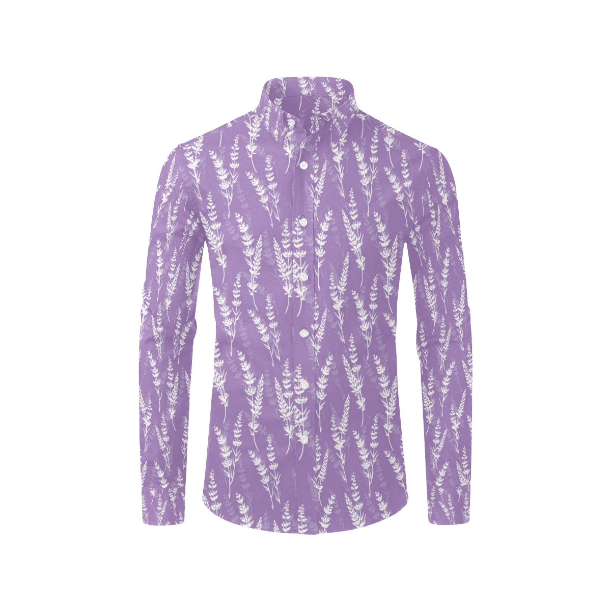 Lavender Pattern Print Design LV08 Men's Long Sleeve Shirt
