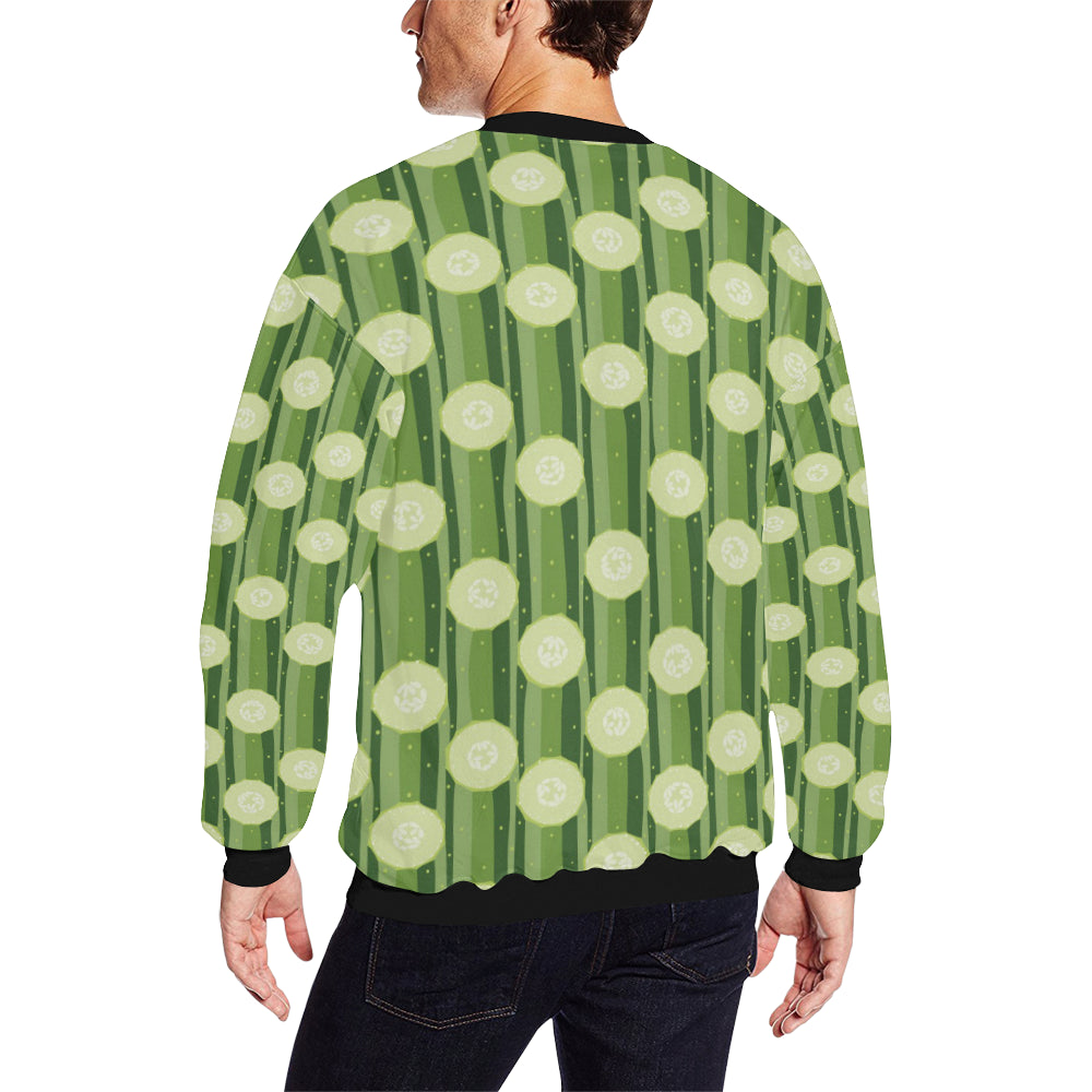 Cucumber Pattern Print Design CC03 Men Long Sleeve Sweatshirt