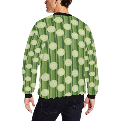 Cucumber Pattern Print Design CC03 Men Long Sleeve Sweatshirt
