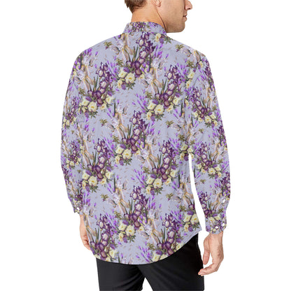 Iris Pattern Print Design IR07 Men's Long Sleeve Shirt