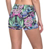 Water Lily Pattern Print Design WL07 Yoga Shorts