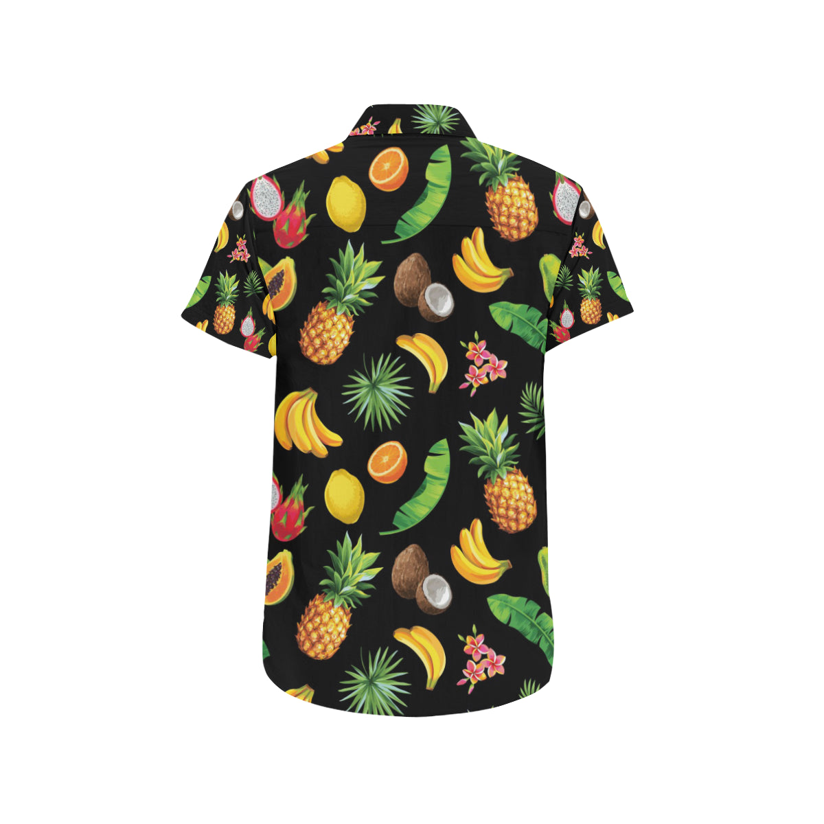 Tropical Fruits Pattern Print Design TF03 Men's Short Sleeve Button Up Shirt