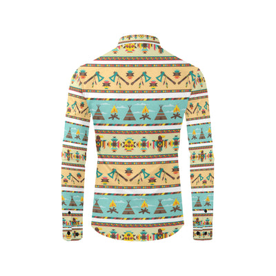 American indian Life Pattern Men's Long Sleeve Shirt