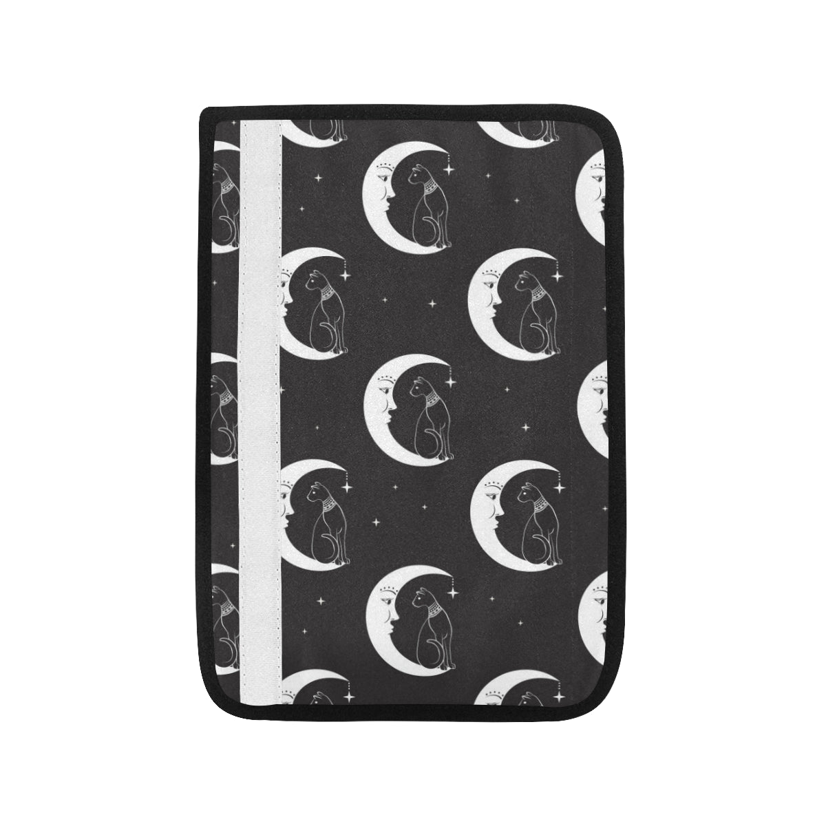 Moon with Cat Pattern Print Design 04 Car Seat Belt Cover