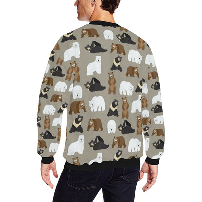 Bear Pattern Print Design BE03 Men Long Sleeve Sweatshirt