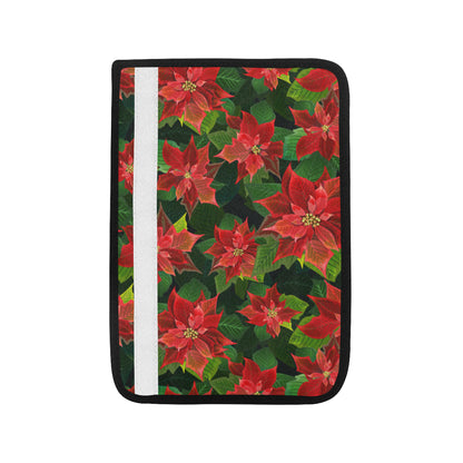 Poinsettia Pattern Print Design POT04 Car Seat Belt Cover