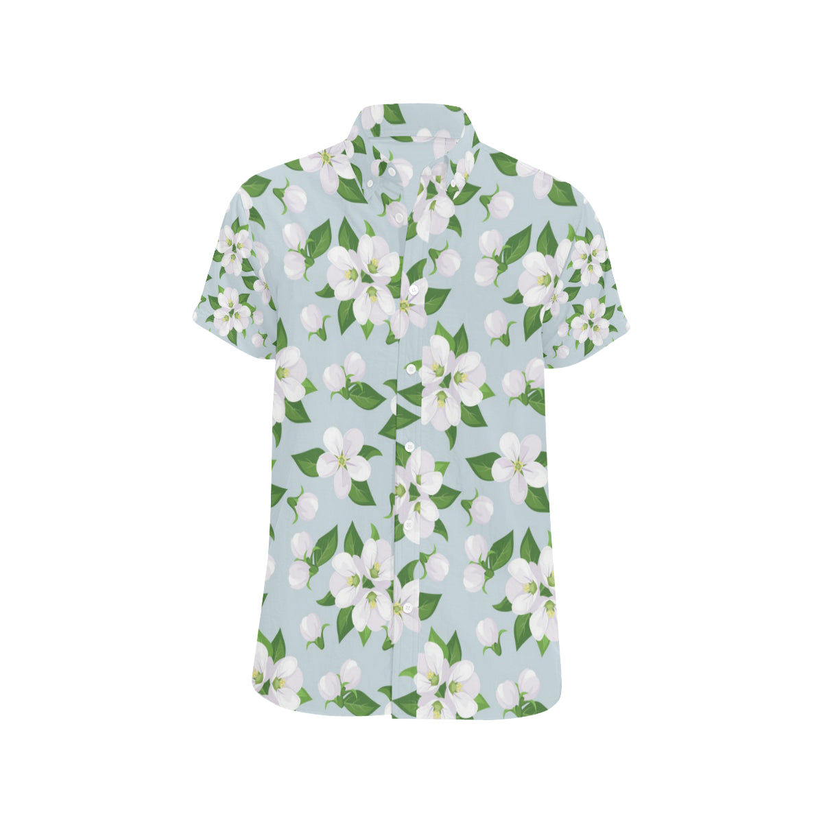 Apple blossom Pattern Print Design AB04 Men's Short Sleeve Button Up Shirt