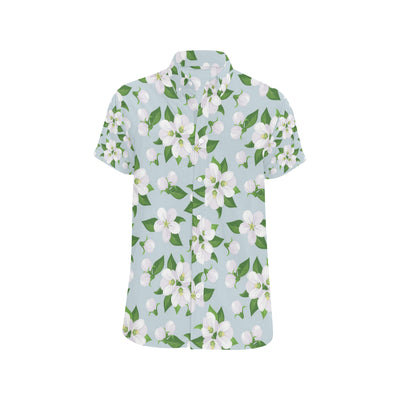 Apple blossom Pattern Print Design AB04 Men's Short Sleeve Button Up Shirt