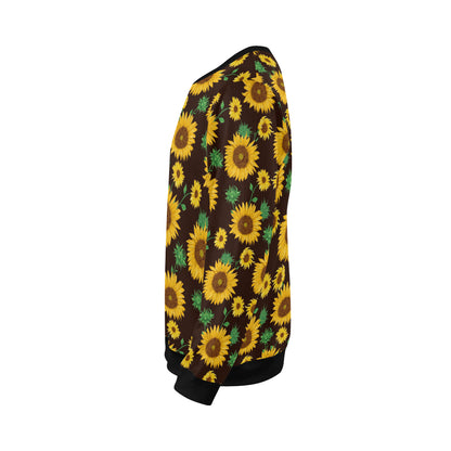 Sunflower Pattern Print Design SF01 Men Long Sleeve Sweatshirt