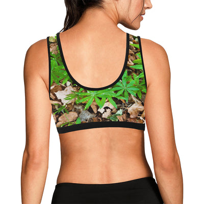 Camouflage Realistic Tree Fresh Print Sports Bra