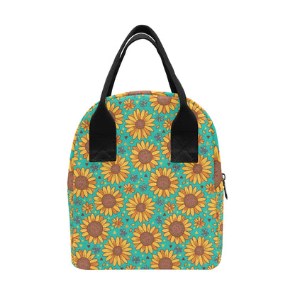 Sunflower Pattern Print Design SF013 Insulated Lunch Bag