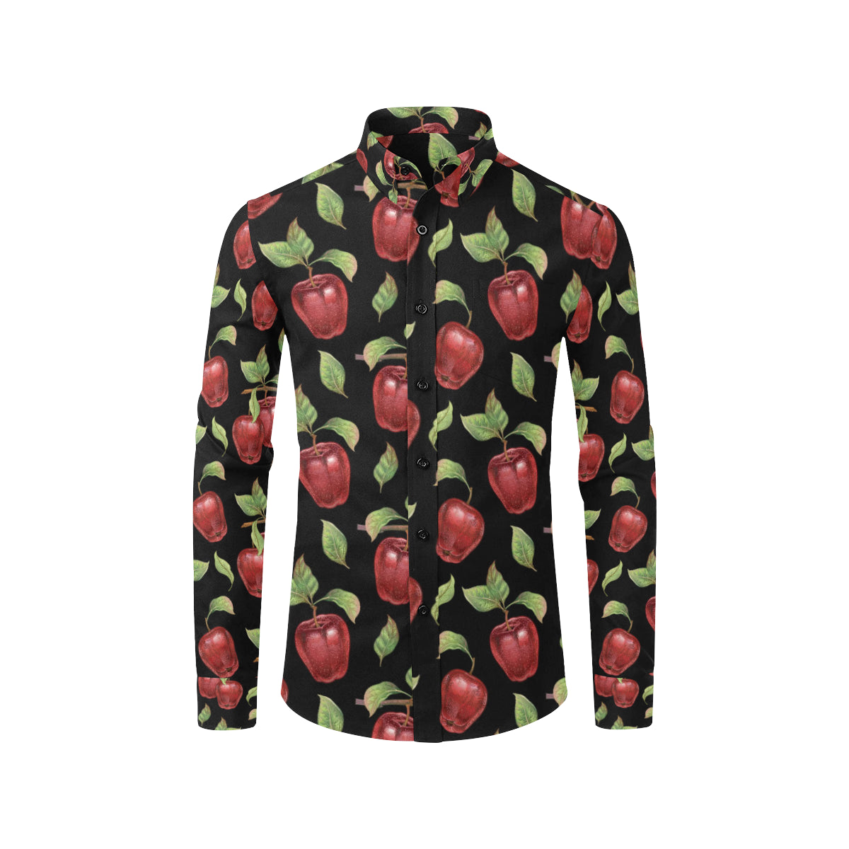 Apple Pattern Print Design AP011 Men's Long Sleeve Shirt