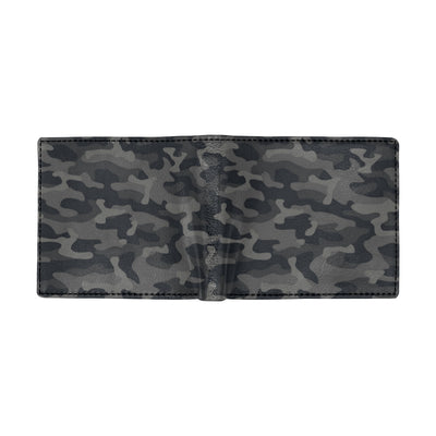 Camo Black Pattern Print Design 02 Men's ID Card Wallet