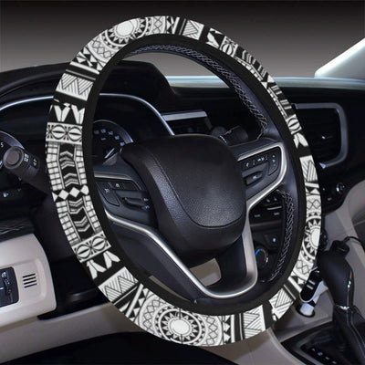 Polynesian Tattoo Design Steering Wheel Cover with Elastic Edge