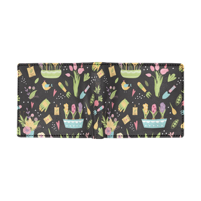 Gardening Pattern Print Design G03 Men's ID Card Wallet
