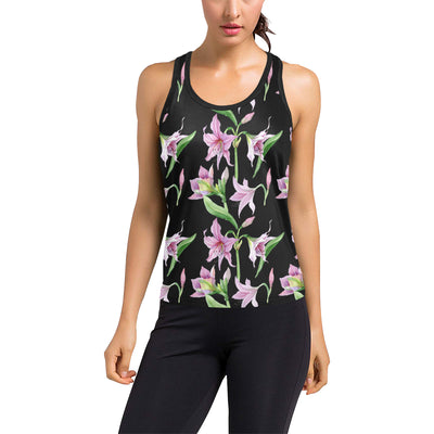 Amaryllis Pattern Print Design AL08 Women's Racerback Tank Top