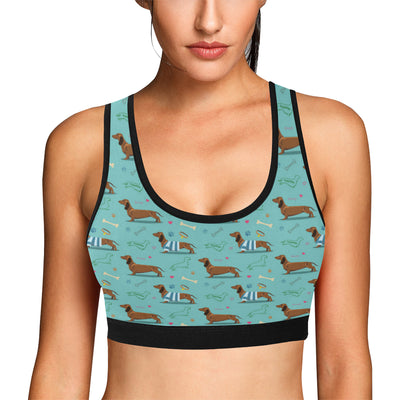 Dachshund Paw Decorative Print Pattern Sports Bra