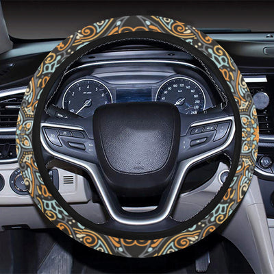 Mandala Pattern Print Design 05 Steering Wheel Cover with Elastic Edge