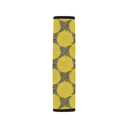 Sunflower Pattern Print Design SF06 Car Seat Belt Cover