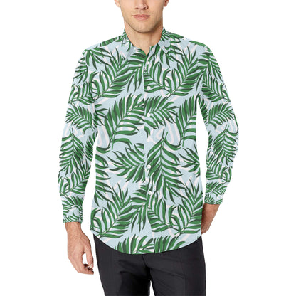 Palm Leaves Pattern Print Design PL06 Men's Long Sleeve Shirt