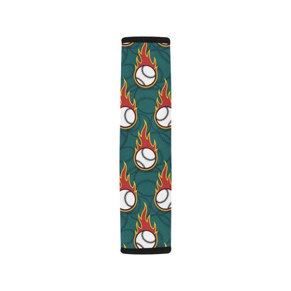 Baseball Fire Print Pattern Car Seat Belt Cover