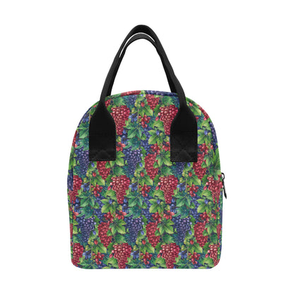 Grape Pattern Print Design GP02 Insulated Lunch Bag