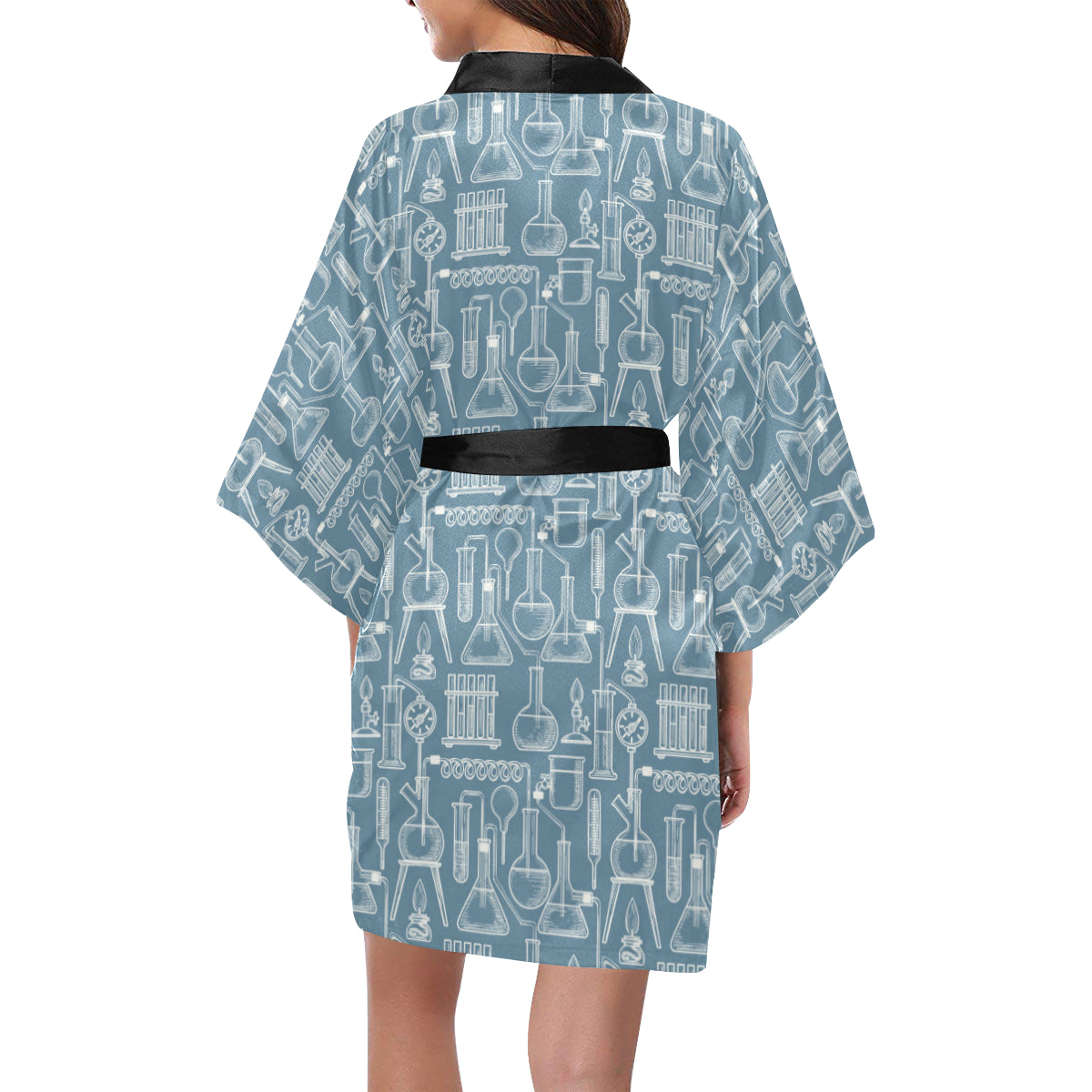Chemical Pattern Print Design 05 Women's Short Kimono