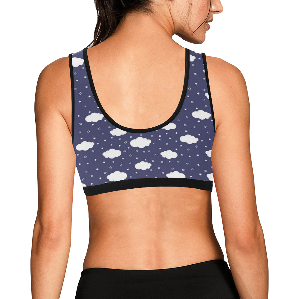 Cloud  Pattern Print Design 03 Sports Bra