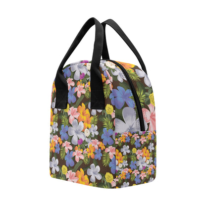 Plumeria Pattern Print Design PM03 Insulated Lunch Bag