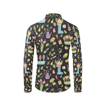 Gardening Pattern Print Design G03 Men's Long Sleeve Shirt
