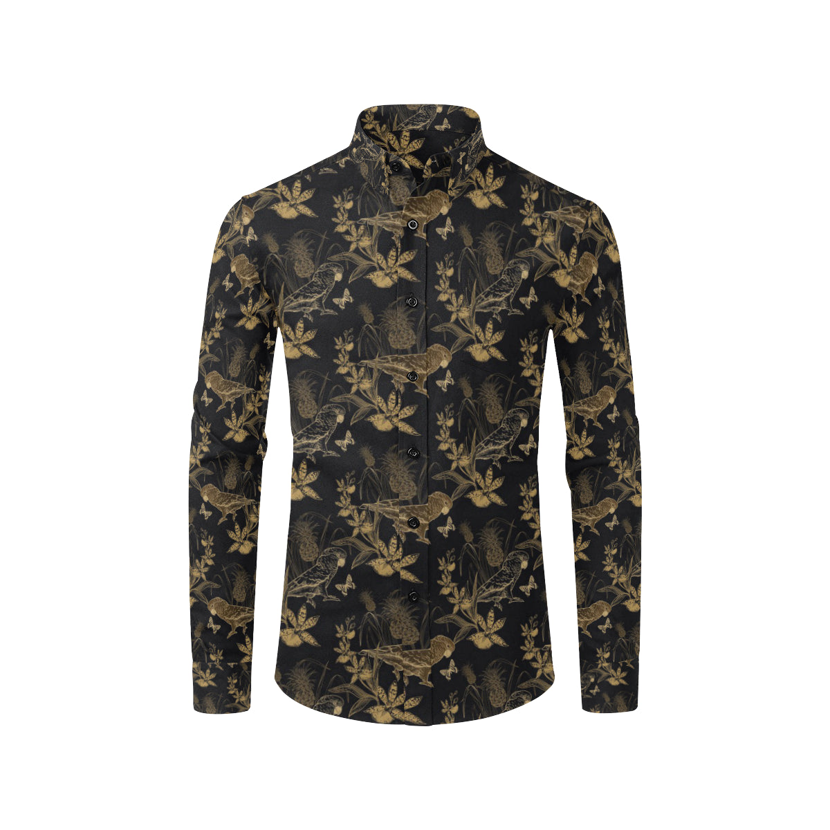 Parakeet Pattern Print Design A05 Men's Long Sleeve Shirt