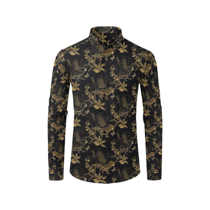 Parakeet Pattern Print Design A05 Men's Long Sleeve Shirt