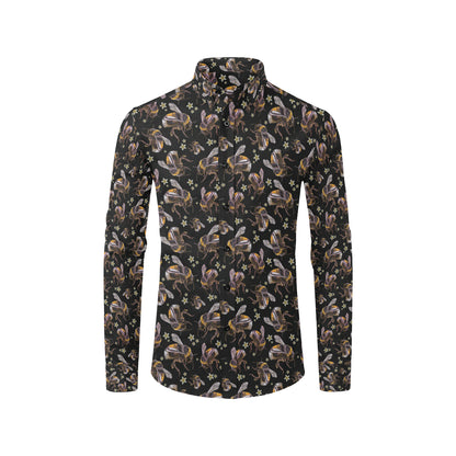 Bee Pattern Print Design 04 Men's Long Sleeve Shirt