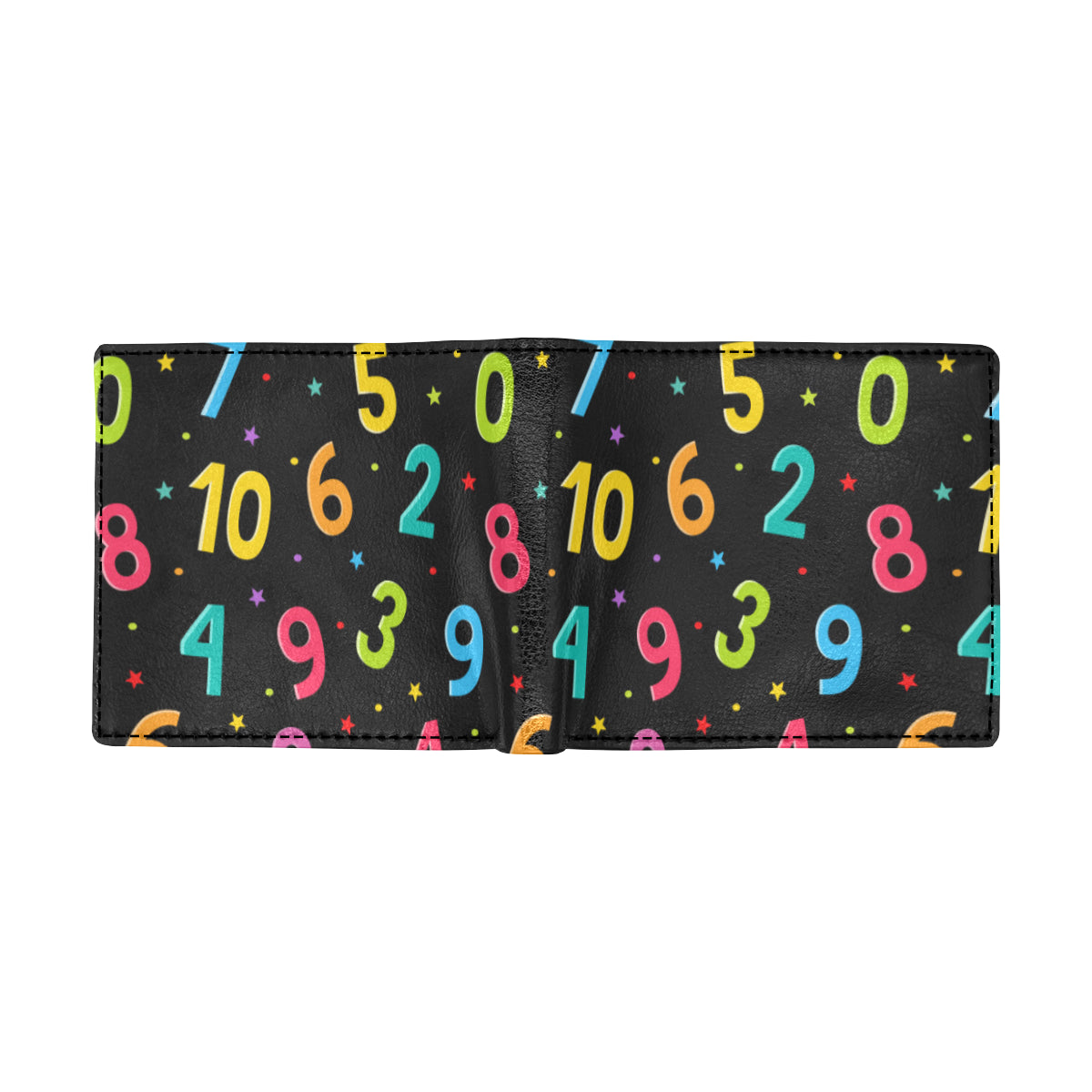 Number Pattern Print Design A04 Men's ID Card Wallet