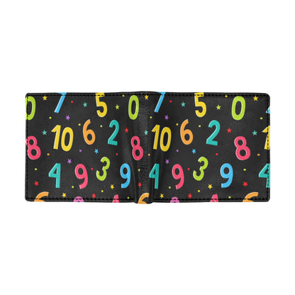 Number Pattern Print Design A04 Men's ID Card Wallet