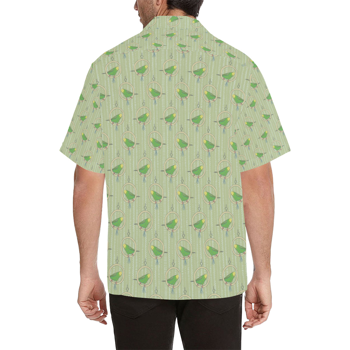 Budgerigar Pattern Print Design 02 Men's Hawaiian Shirt