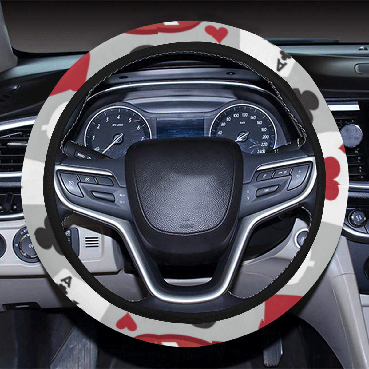 Casino Pattern Print Design 01 Steering Wheel Cover with Elastic Edge