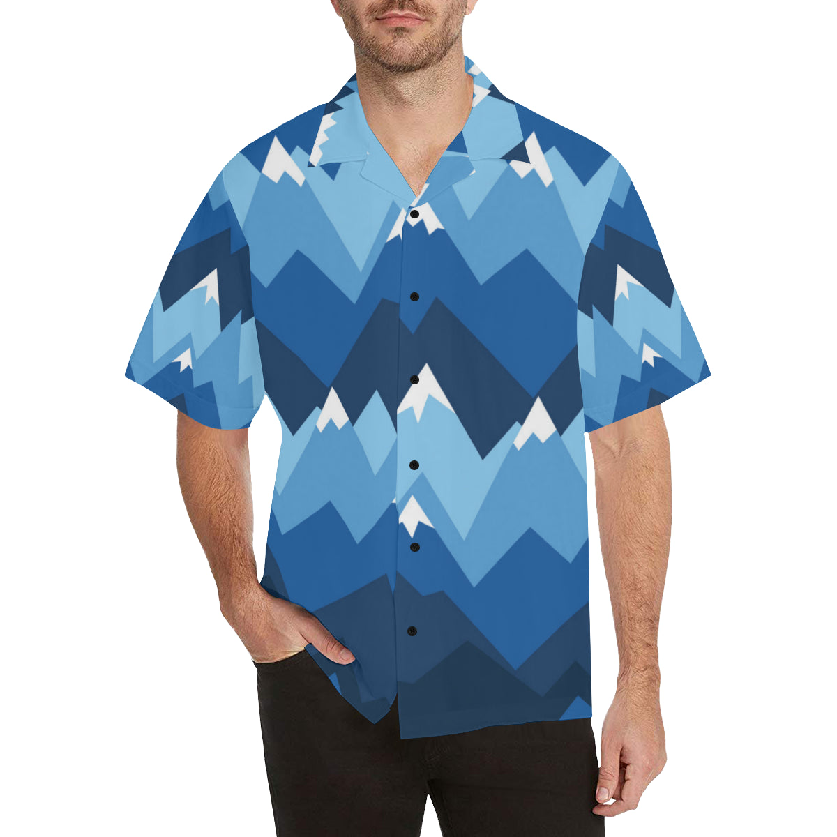 Mountain Pattern Print Design 04 Men's Hawaiian Shirt