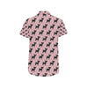 Chihuahua Pink Print Pattern Men's Short Sleeve Button Up Shirt